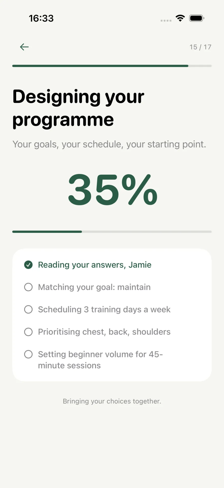 Designing your programme: matching your goal, schedule and focus areas